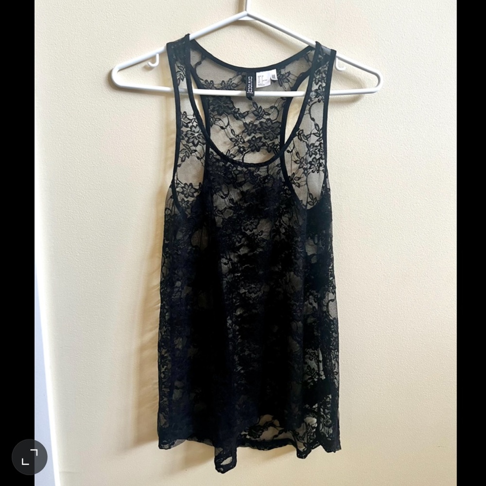 NWOT H&M Sleeveless Floral Lace Embroidery Tank Top